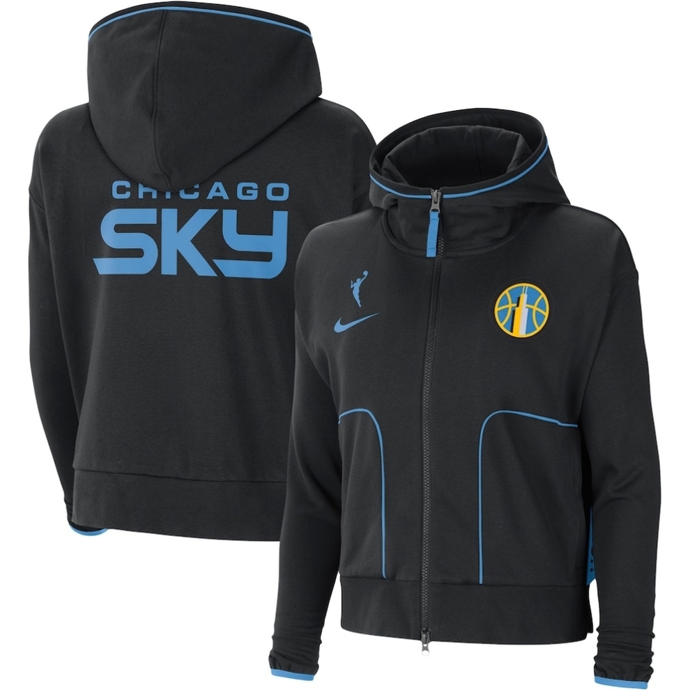 Chicago Sky Nike WNBA Engineered Full Zip Black Hoodie Jacket Women's Sz Small